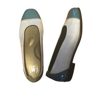 SAS Shoes Coco Slip on Loafer Ballet Flat Cap Toe Blue Two Tone Womens 8.5 M